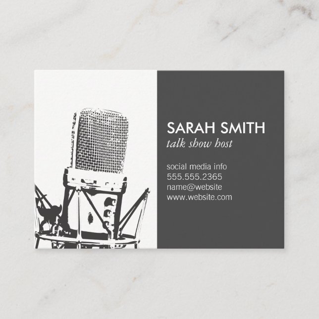 Microphone Singer Business Card (Front)