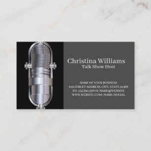 Microphone   Singer Entertainer Business Card