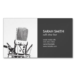 Microphone Singer Magnetic Business Card