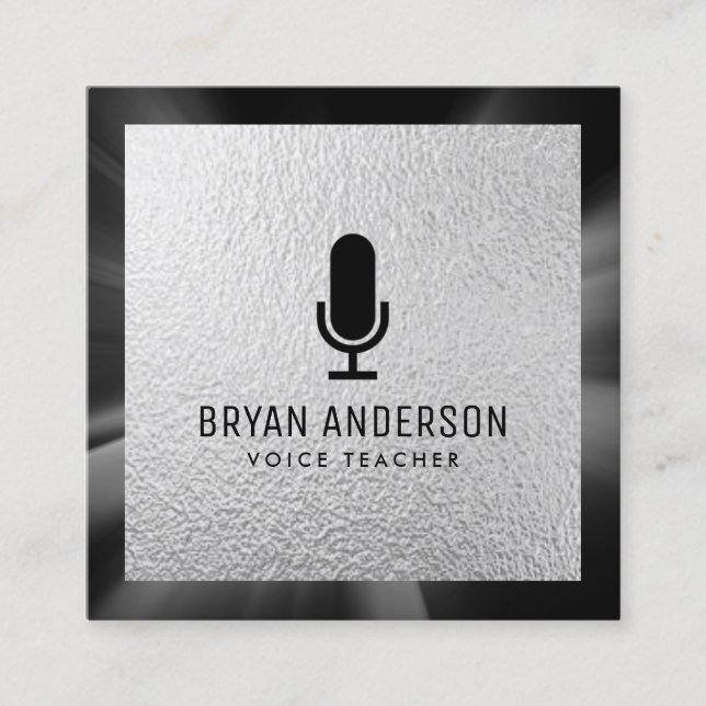 Microphone Square Business Card (Front)