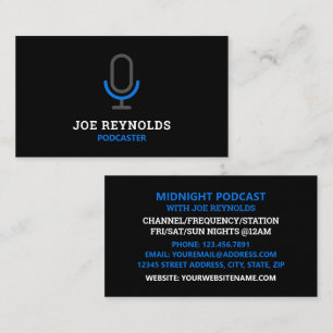 Microphone Symbol, Podcaster, Podcast Business Card