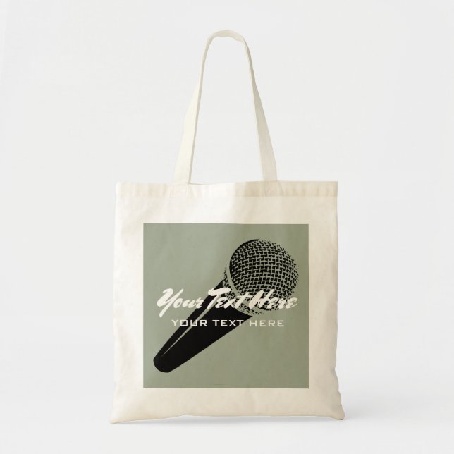 Microphone tote bags for music artist singers etc. (Front)