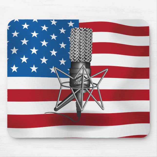 Microphone USA Mouse Mat (Front)