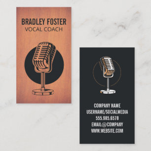 Microphone Vintage Illustration  Business Card