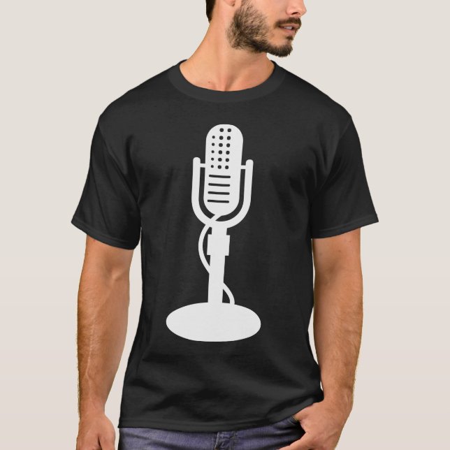 Microphone - White T-Shirt (Front)