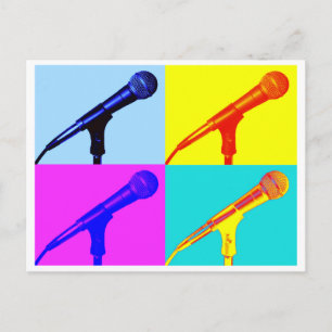 Microphone x 4 postcard