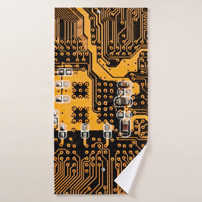 Microschema texture illustrationchip,micro,backgro bath towel (Bath Towel)