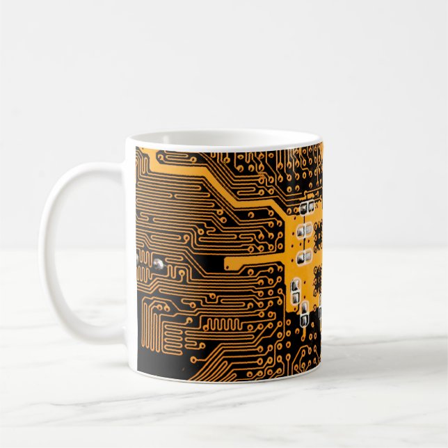 Microschema texture illustrationchip,micro,backgro coffee mug (Left)