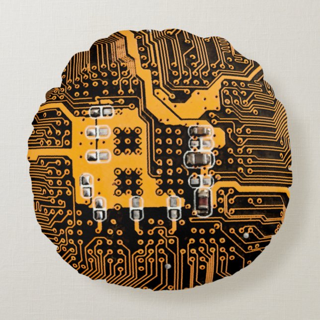 Microschema texture illustrationchip,micro,backgro round cushion (Front)