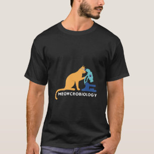 Microscope Bacteria Science Microbiology Cat T-Shirt