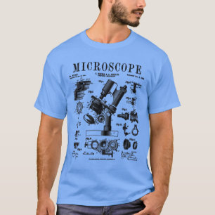 Microscope Biologist Science Vintage Patent Drawin T-Shirt