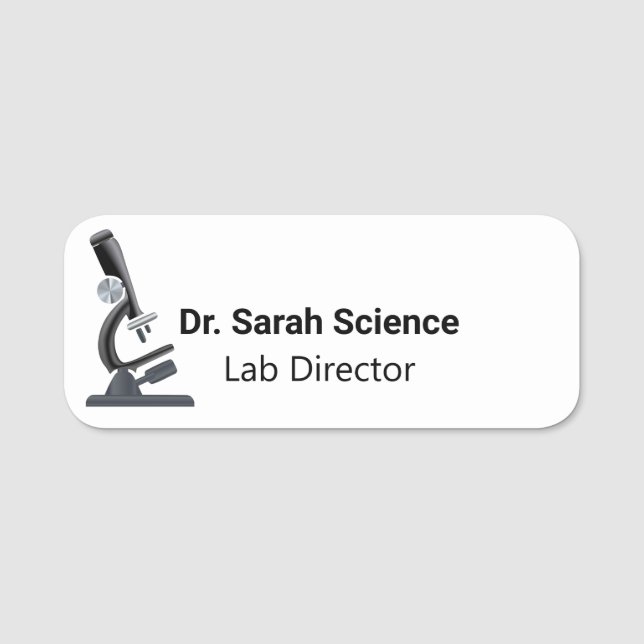 Microscope For Lab Personnel Name Tag (Front)