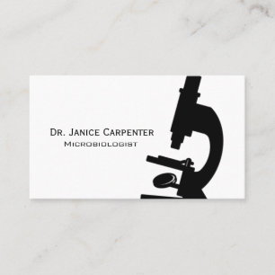 Microscope Medical Black & White Business Card