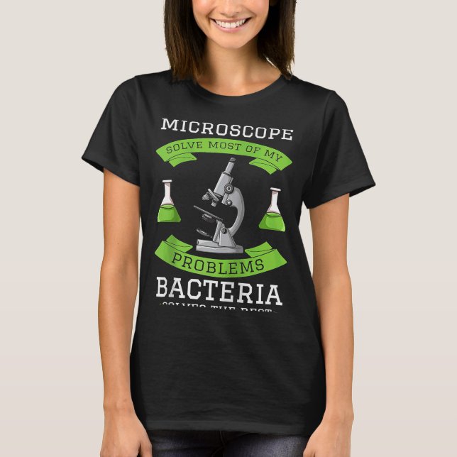 Microscope Microbiology Laboratory Biology Science T-Shirt (Front)