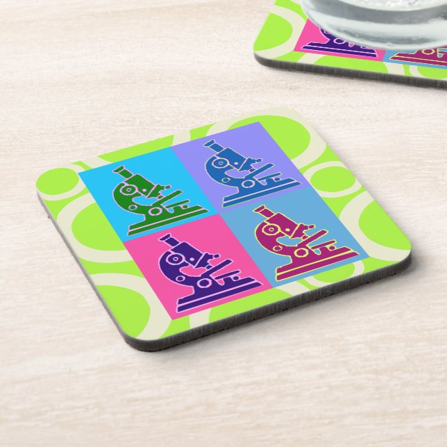 Microscope Pop Art Coasters (Left Side)