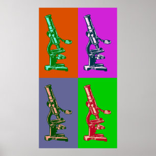 Microscope Pop Art Poster