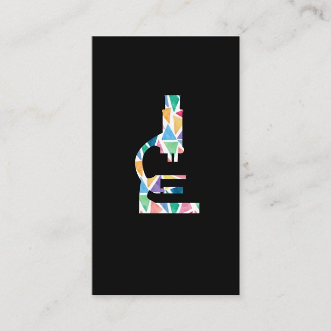 Microscope Scientist Lab Tech Labour Science Gift Business Card (Front)
