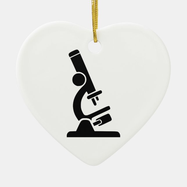 Microscope Silhouette Ceramic Tree Decoration (Front)