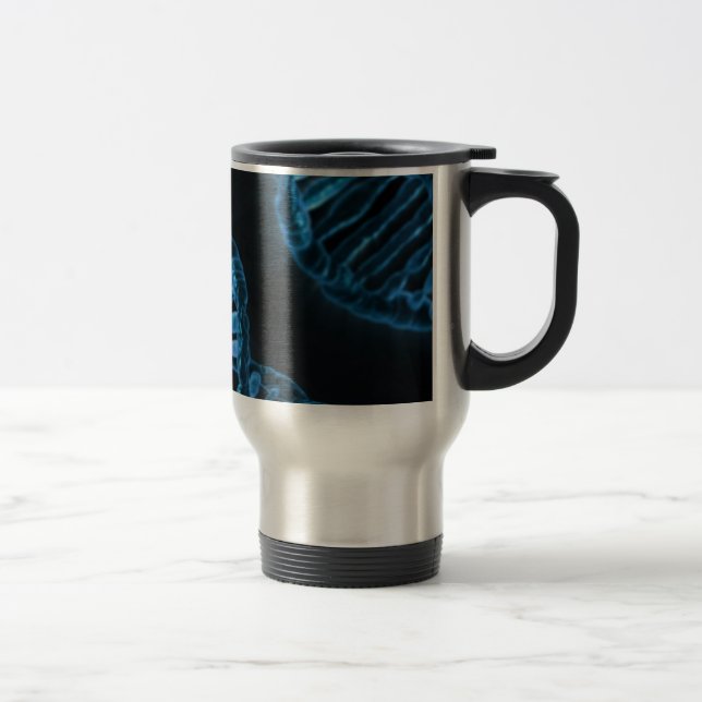 Microscopic Code of Life DNA Double Helix Travel Mug (Right)