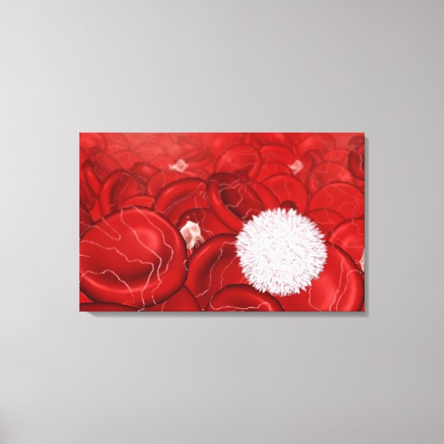 Microscopic look at blood cells canvas print (Front)