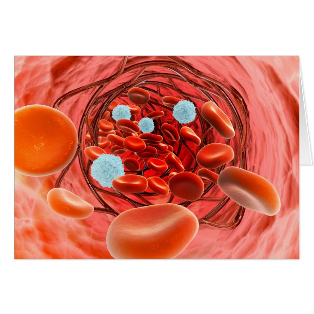 Microscopic View Of Blood Flow Inside An Artery (Front Horizontal)