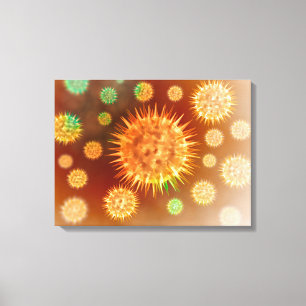 Microscopic View Of Cancer Cells Canvas Print