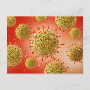 Microscopic View Of Herpes Virus 1 Postcard