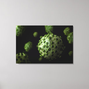 Microscopic View Of HIV Virus 1 Canvas Print