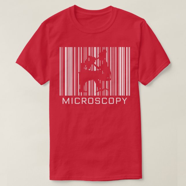 Microscopy Shadow in a Barcode  T-Shirt (Design Front)