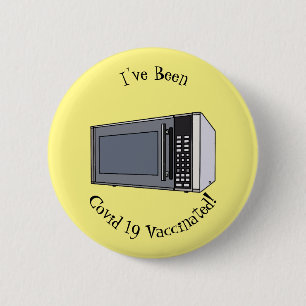 Microwave cartoon illustration 6 cm round badge
