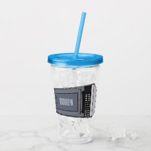 Microwave cartoon illustration acrylic tumbler