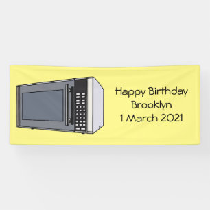 Microwave cartoon illustration banner