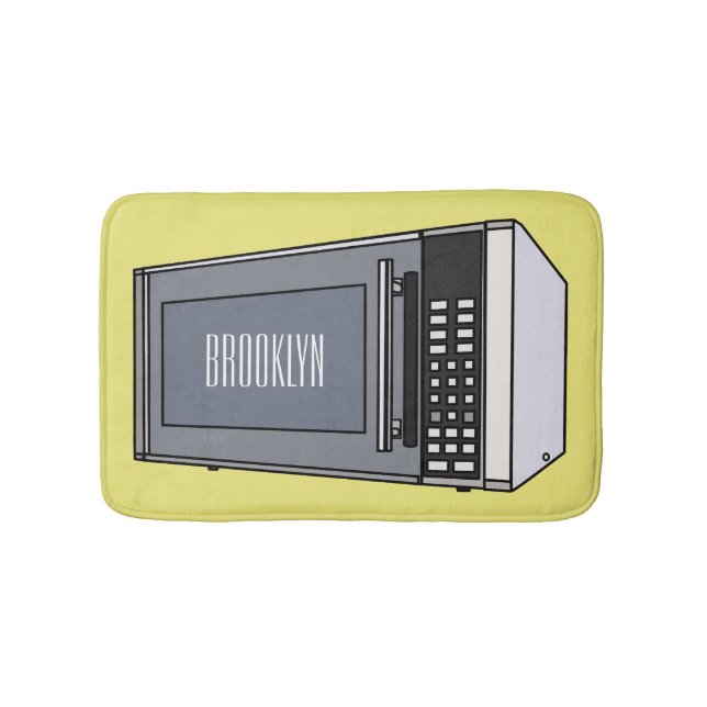 Microwave cartoon illustration bath mat (Front)
