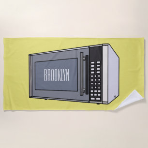 Microwave cartoon illustration beach towel