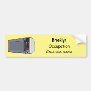 Microwave cartoon illustration bumper sticker