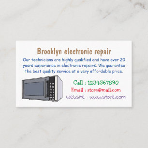 Microwave cartoon illustration business card