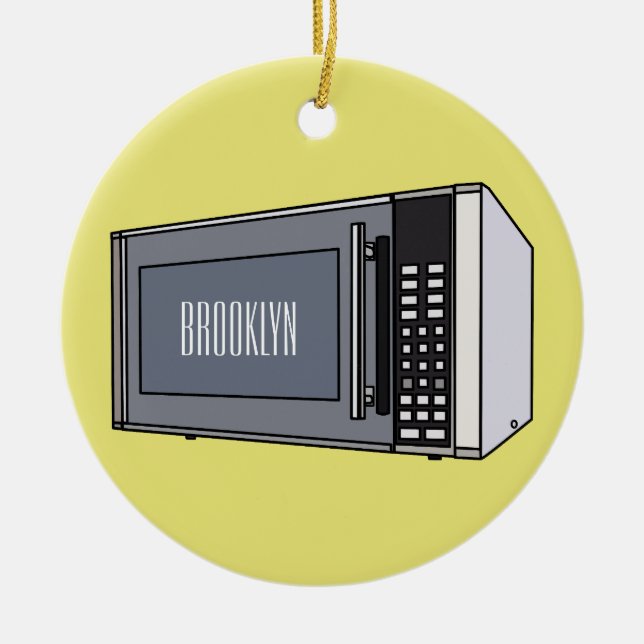 Microwave cartoon illustration ceramic tree decoration (Front)