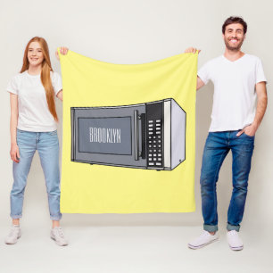 Microwave cartoon illustration fleece blanket