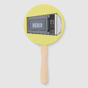 Microwave cartoon illustration hand fan