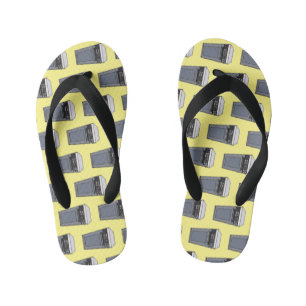 Microwave cartoon illustration kid's flip flops