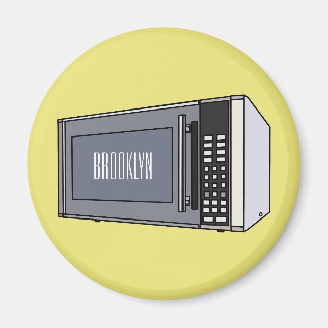 Microwave cartoon illustration magnet (Front)
