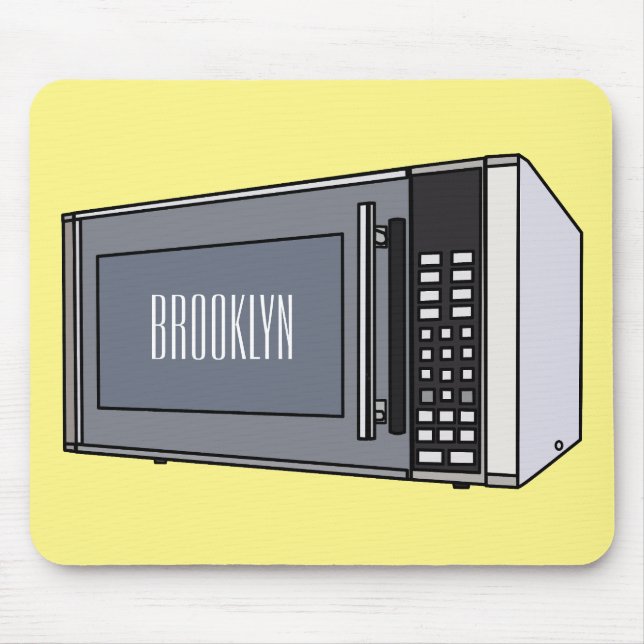 Microwave cartoon illustration mouse mat (Front)