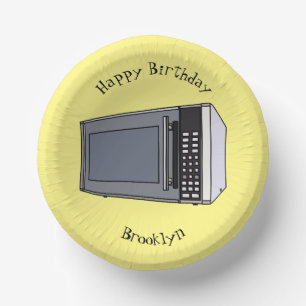 Microwave cartoon illustration paper plate
