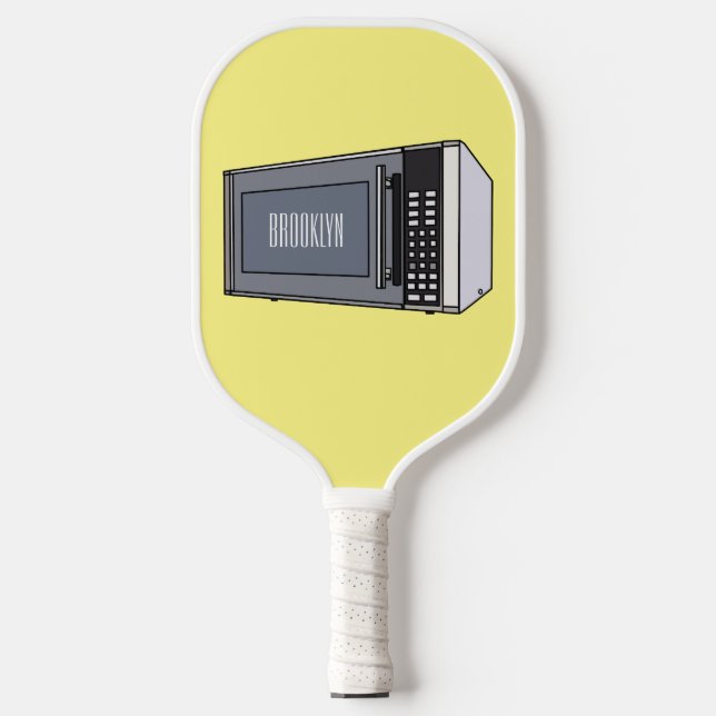 Microwave cartoon illustration pickleball paddle (Front)