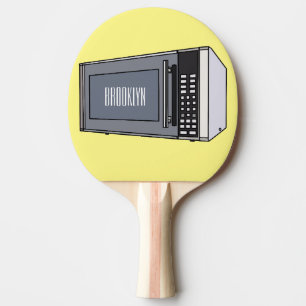 Microwave cartoon illustration ping pong paddle