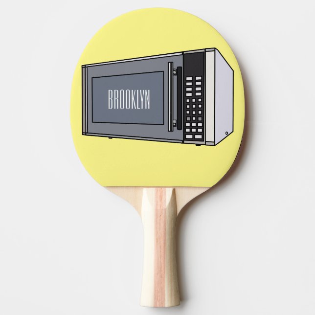 Microwave cartoon illustration ping pong paddle (Front)