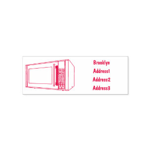 Microwave cartoon illustration self-inking stamp