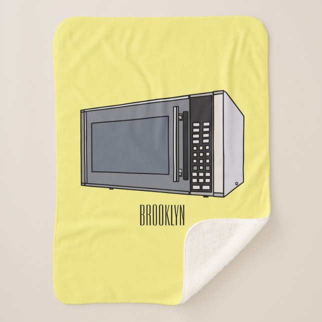 Microwave cartoon illustration sherpa blanket (Front)