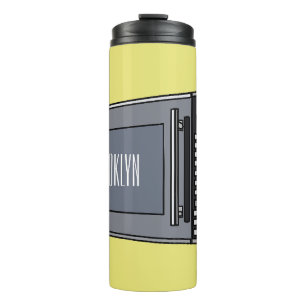 Microwave cartoon illustration thermal tumbler