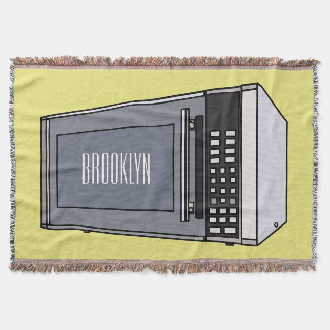 Microwave cartoon illustration throw blanket (Front)